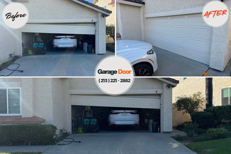 Before and after: garage door repair Tazewell County
